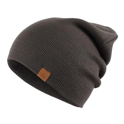 Home Prefer Mens Winter Hats Acrylic Knit Cuff Beanie Cap Warm Womens Beanie Hat - color: Chic Grey