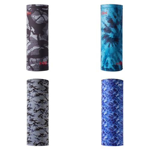 BASSDASH 4 Pack UPF 50+ UV Protection Neck Gaiter Sun Protector for Fishing Hunting Kayaking Hiking Cycling Outdoor - color: Collection I