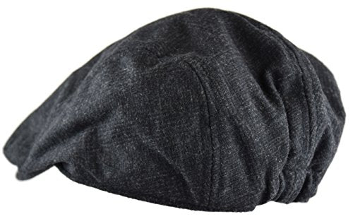 Wonderful Fashion Men's Classic Herringbone Tweed Wool Blend Newsboy Ivy Hat (Large/X-Large, Charcoal) - color: Charcoal, size: Small-Medium