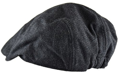 Wonderful Fashion Men's Classic Herringbone Tweed Wool Blend Newsboy Ivy Hat (Large/X-Large, Charcoal) - color: Charcoal, size: Small-Medium