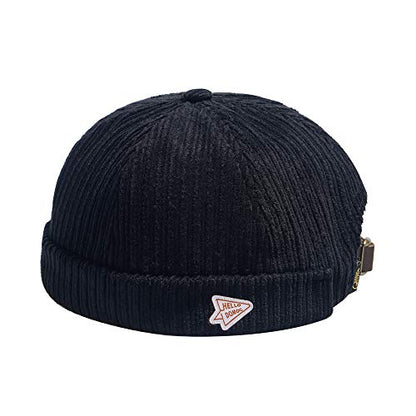 jerague Beanie Hat for Men Women Brimless Cuffed Hat Skullcap Watch Cap Adjustable - color: A2-black