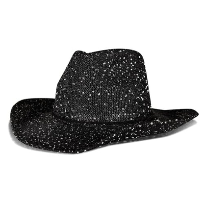 Lucky Brand Women's Straw Cowboy Hat | Rope Design | Western | Style | Fashion | Sun Protection | Breathable - color: Metallic Straw - Black