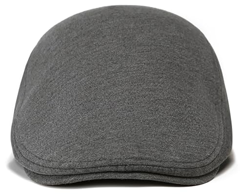 XYIYI Men Newsboy Cap Cotton Beret Hat Flat Ivy Gatsby Driving Cabbie Cap - color: Dark Grey