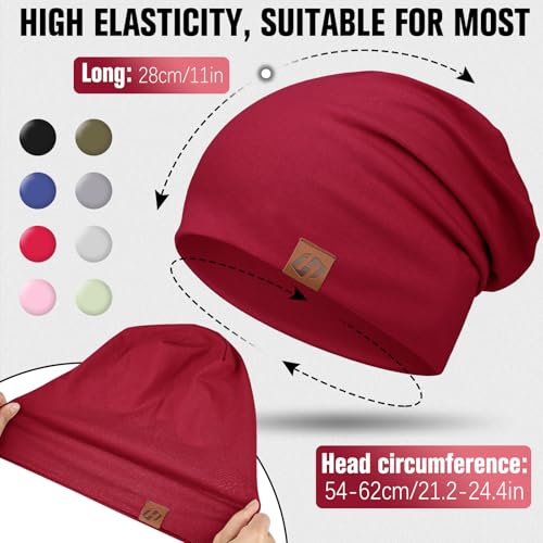 Beanie Cotton Soft and Skin Friendly Unisex Beanie Hat Beanies Hats Men Slouchy Beanie Hats for Women - color: Red