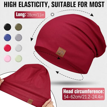 Beanie Cotton Soft and Skin Friendly Unisex Beanie Hat Beanies Hats Men Slouchy Beanie Hats for Women - color: Red