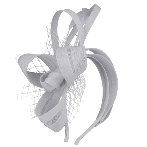 Fascinators Hats for Women, Fascinator Headband Tea Party Hat - color: Grey