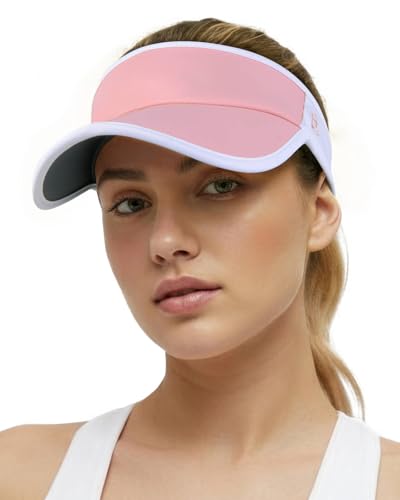 GADIEMKENSD Foldable Sun Visor Hat UPF 50+ Lightweight Adjustable - color: Pink White
