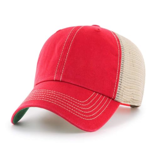 47 Brand Blank Trawler Trucker Mesh Clean Up Snap Back Adjustable Dad Hat Cap - One Size - color: Red