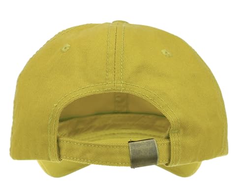 Gelante Cotton Twill Washed Unstructure Baseball Cap - Adjustable Blank Hat for Men Women - Wholesale Bulk Lot of 6 Pack - color: Solid Yellow