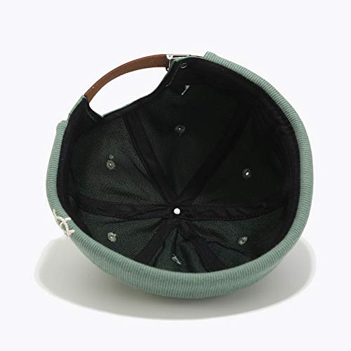 Rudder Embroidery Pattern Sailor Cap Rolled Cuff Retro Brimless Hat - color: A-black+beige+green