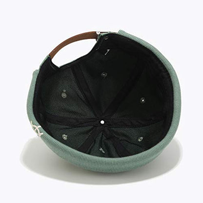 Rudder Embroidery Pattern Sailor Cap Rolled Cuff Retro Brimless Hat - color: A-black+beige+green