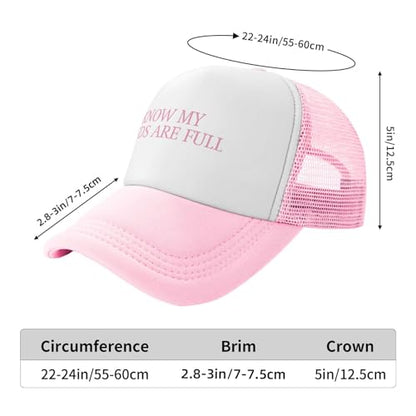 Funny Trucker Hats for Women Country Women's Trucker Hats Breathable Mesh Summer Caps Adjustable Pink Hats - color: I Know My Hands Are Full