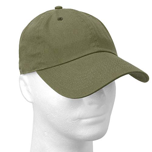 Falari Classic Baseball Cap Dad Hat 100% Cotton Soft Adjustable Size - color: Army Green