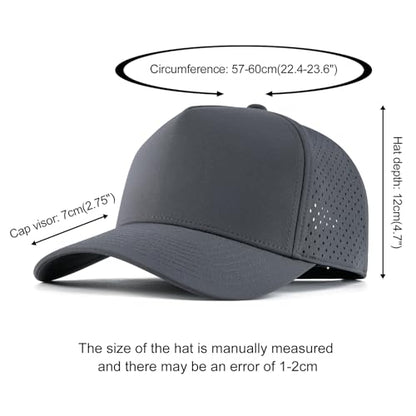 BOTVELA Men Adjustable Snapback Laser Cut Mesh Baseball Cap - color: Dark Grey