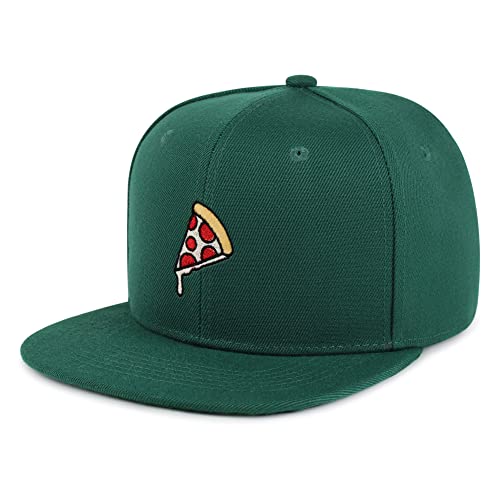 JPAK Pizza Hip-Hop Snapback Hat Embroidered Baseball Cap Foodie - color: 06. Green