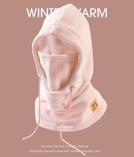 Winter Fleece Ski Mask for Men Women Balaclava Face Mask Windproof Thermal Hood Winter Full Face Neck Cover Warmer - color: Pink