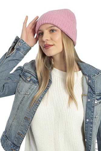 Seamless Beanie Cap, Acrylic Unisex Winter Beanie - color: Light Pink