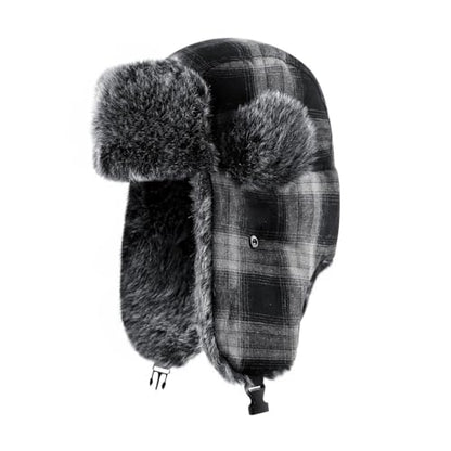 ASWER Trapper Warm Russian Trooper Hat Winter Skiing Cap Women Men Windproof - color: Y-grey