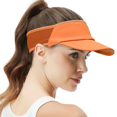 Sports Sun Visor for Women Men, Summer Cooling Stretchy Visors Hats - color: Orange