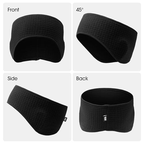 LONGLONG 2 Pack Lightweight Ear Warmers Windproof Headband for Women Men - color: Black+red