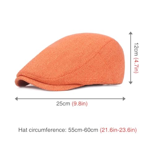Katutude Unisex Newsboy Cap Cotton Linen Flat Cap Summer Driving Fishing Hunting Hat 2024 Trendy Adjustable Cabbie Beret Cap - color: Gray