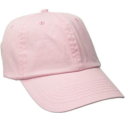 Dorfman Hat Co. Twill Baseball Cap with Pre-Curved Brim - color: Light Pink