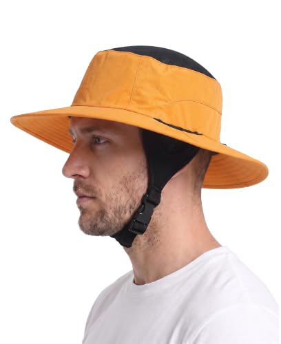 Home Prefer Surf Bucket Hat with Chin Straps Snorkel Hole for Men Women - color: Orange