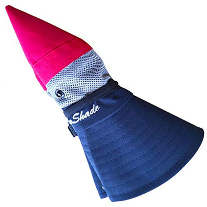 Muryobao Women's Ponytail Sun Hat UV Protection Foldable Mesh Wide Brim Beach Fishing Hat - color: Navy