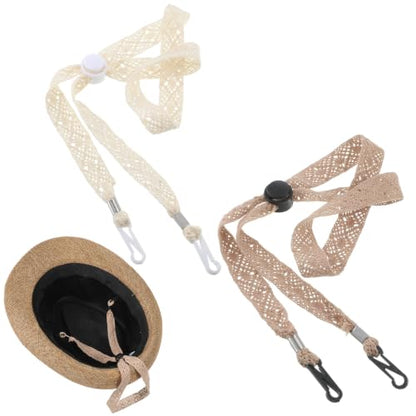 2 PCS Hat Straps for Wind, Adjustable Hat Strap Clips