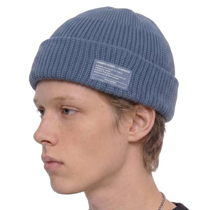 UNDERCONTROL Winter Trawler Fisherman Beanie Men Women Unisex Stylish Plain Docker Skull Hat Roll up Watch Cap Color Pack - color: Sky
