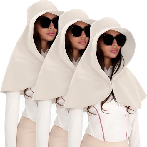 Shyyween 3 Pack Wide Brim Hats for Women,UPF 50+ - color: Beige
