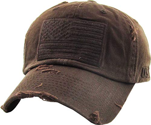 KBETHOS Flag USA America Military Thin Blue Line Thin Red Line Vintage Distressed Baseball Cap Dad Hat Unisex Adjustable… - color: 3. Brown Tactical Operator Classic