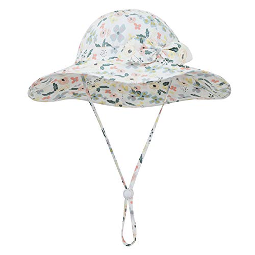 Baby Girl Sun Hat Infant Summer Beach Hat Toddler Bucket Hat UPF 50+ - color: Garden, size: 2-4T