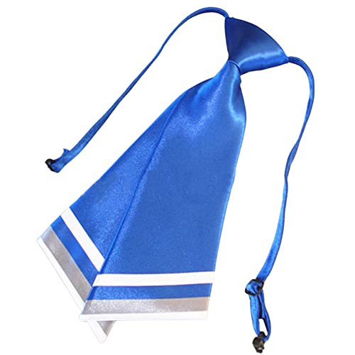 Mantieqingway Women Uniform Necktie Adjustable Strap Striped Pre-tie Ties - color: Sapphire