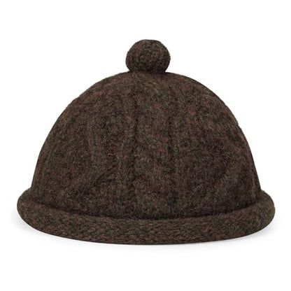 Croogo Brimless Hats Winter Watch Cap No Visor Knit Beanie Sailor Fisherman Docker Cap - color: Browngreen