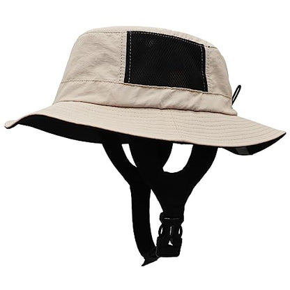 Men Bucket Hat Wide Brimmed Foldable Ladies Surf Sun Hat UPF50+ - color: Khaki