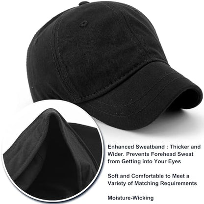 Loneshark Short Brim Baseball Cap for Running Small Bill Umpire Hat - color: Black