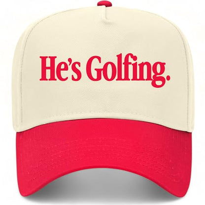 He's Golfing Hat - color: Red/Natural