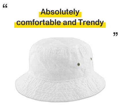 KBETHOS® 100% Cotton Washed Bucket Hat - color: 1. White, size: Large-X-Large
