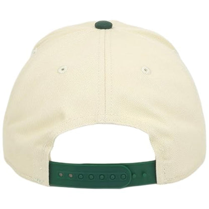 E BY ELIDAN New York Trucker Snapback Hat 3D Embroidered Baseball Cap - color: Cream Dark Green