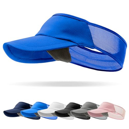 vidsel Sport Sun-Visor Hat Men Women, Summer UV Protection Stretchy Visor - color: Royal Blue