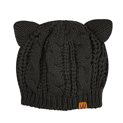 allydrew Winter Thick Knit Beanie Slouchy Beanie for Men & Women - color: Ebony