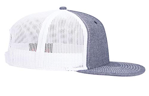 OTTO Snap 6 Panel Pro Style Cotton Blend Chambray Snapback Hat - color: Nvy/Wht