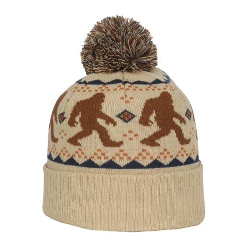 Outdoor Cap Unisex Adult Sasquatch Knit Beanie with Cuff & Pom - color: Oatmeal