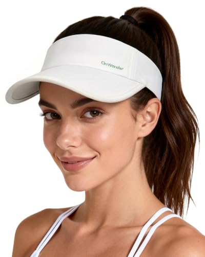 Sun Visor Hats for Women Men - Wide Brim Quick Dry Adjustable Hat - color: White01