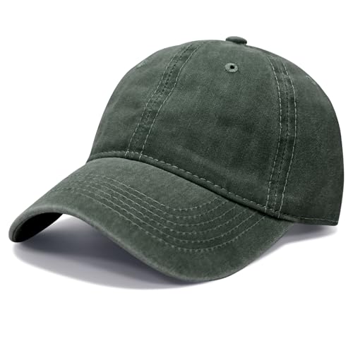 NPQQUAN Original Classic Low Profile Baseball Cap Golf Dad Hat Adjustable - color: Darkgreen(washed)