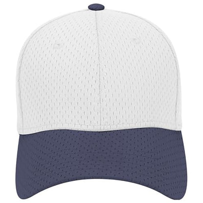 Ashen Fane 6 Panel Polyester Pro Mesh Low Profile Baseball Cap - color: Navy White