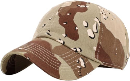 KBETHOS Classic Unisex Cotton Adjustable Low Crown Baseball Cap – Plain Dad Hat - color: Desert Camo