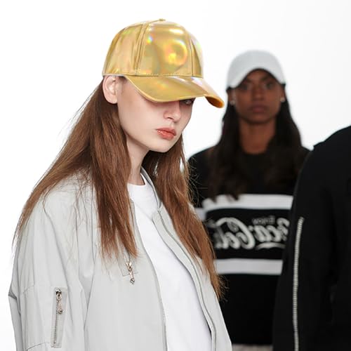 Women's Men's Fashion Baseball Cap Adjustable Strapback Hats Dad Hat Visor Sports Hat - color: Gold