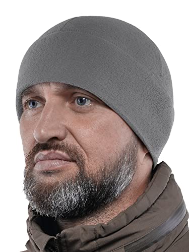 2SBR 2SABERS Warm Lightweight 170 Fleece Watch Cap - Men Women - Outdoor Skull Beanie Hat - color: Grey, size: Large